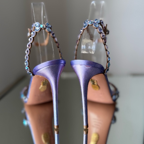 AQUAZZURA Tequila Crystal-Embellished Ankle-Strap Sandals $1,350 36 - Picture 6 of 12